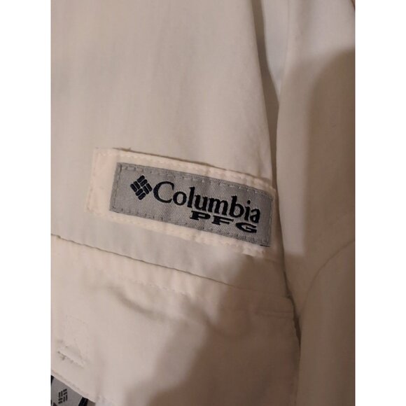 Columbia PFG Shirt Mens L White Short Long Sleeve Button-Up Vented Fishing Gear - Picture 3 of 9
